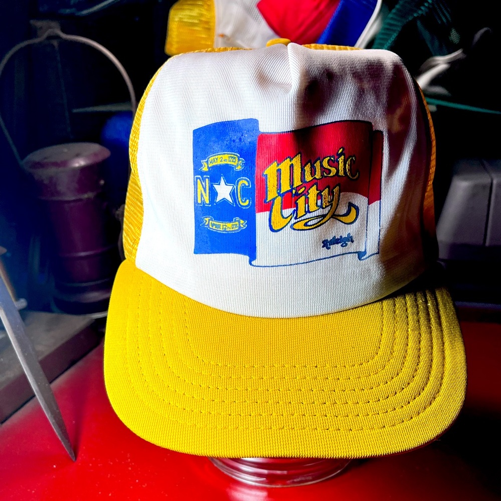 Vintage Early 1990s NC Music City (Raleigh) mesh SnapBack Trucker Hat